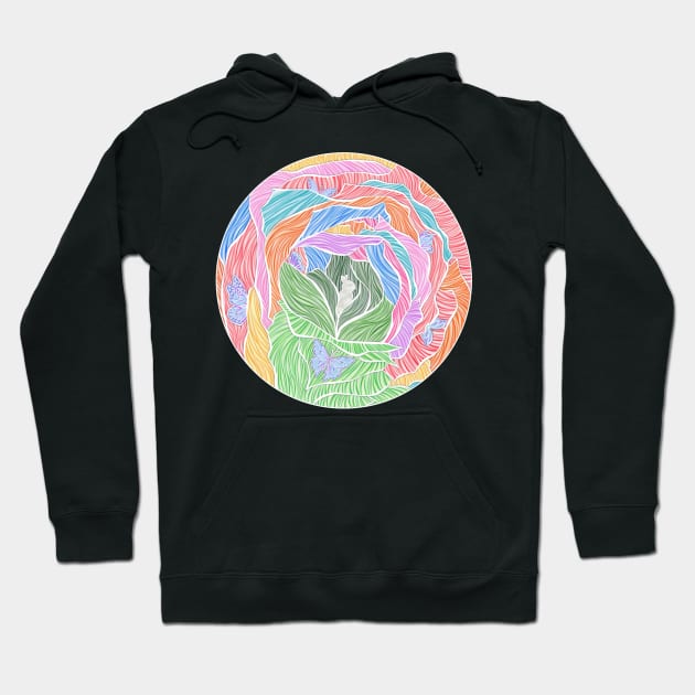 Rainbow Rose Rabbit Hoodie by ViolaVixi